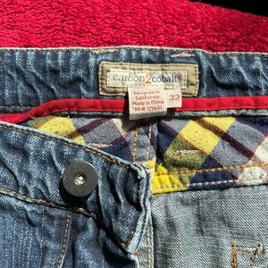 Blue Straight Jeans with Classic Cotton Denim. Carbon2Cobalt, 32 x 32.